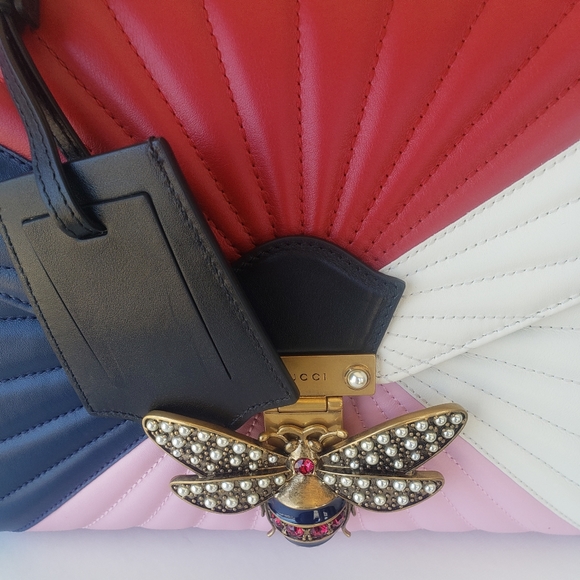 Gucci Linea Large Bee Bamboo Tote - Picture 6 of 8